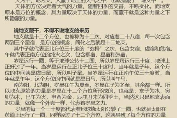 地支藏干速查表：轻松掌握八字命理核心要素