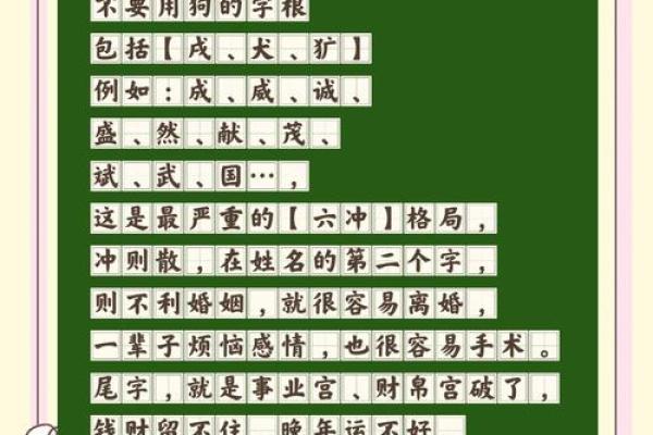 狗年宝宝取名禁忌