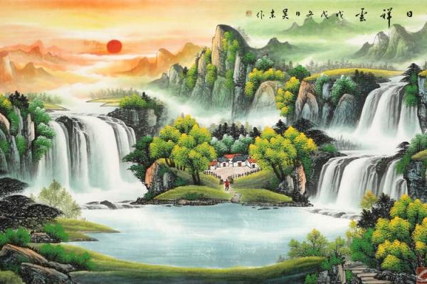 福地祥云山水风水画，家居风水必备