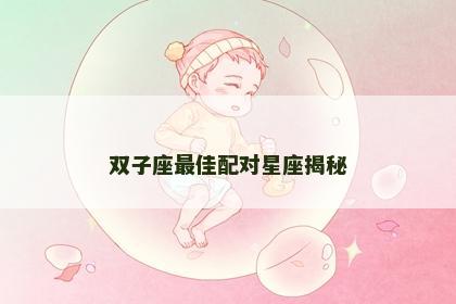 双子座最佳配对星座揭秘