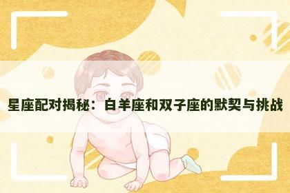 星座配对揭秘：白羊座和双子座的默契与挑战