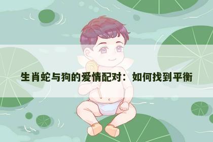 生肖蛇与狗的爱情配对：如何找到平衡