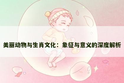 美丽动物与生肖文化：象征与意义的深度解析