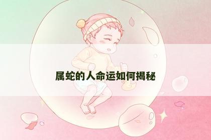 属蛇的人命运如何揭秘 属蛇的人命运如何揭秘