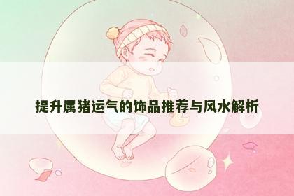 提升属猪运气的饰品推荐与风水解析