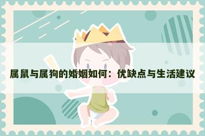 属鼠与属狗的婚姻如何:优缺点与生活建议 属鼠与属狗的婚姻如何:优缺点与生活建议